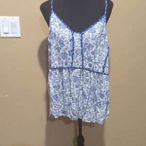 Knox Rose Blue and White Floral Camisole